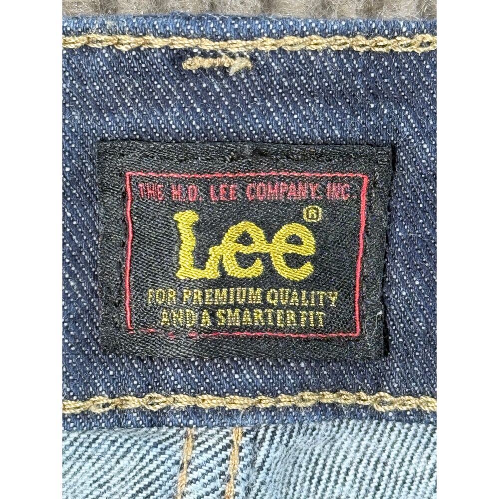 Lee Legendary Mid Rise Flare Jeans Plus Size 20WL Dark Blue Stretch Denim - Picture 2 of 8